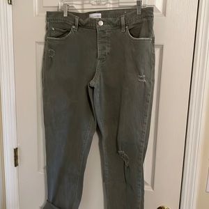Loft boyfriend light green jeans